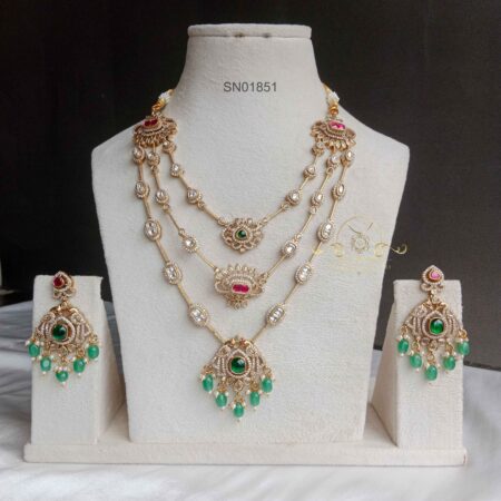 Three Line Jadau Victorian Neckset
