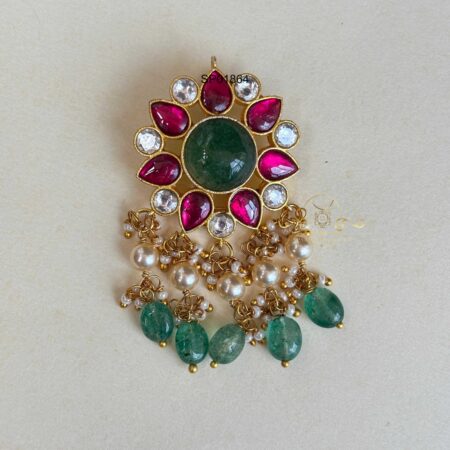 Flower Jadau Pendant