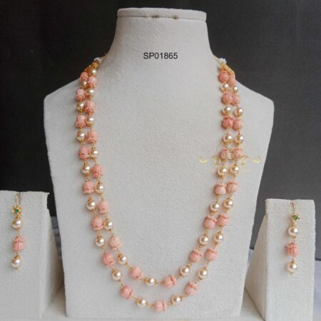 Two layer Tulip Bead and Pearl Chain