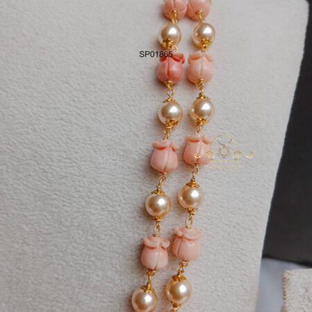 Two layer Tulip Bead and Pearl Chain