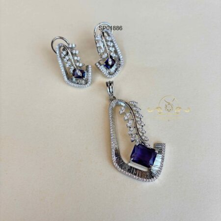 Purple Stone AD Pendant Set