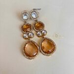 Long Orange Stone Earrings