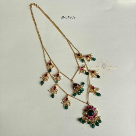Two Line Jadau Necklace