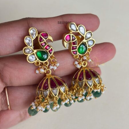 Peacock Jadau Earrings