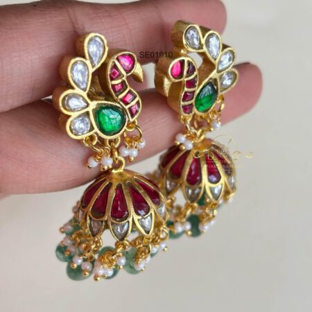 Peacock Jadau Earrings
