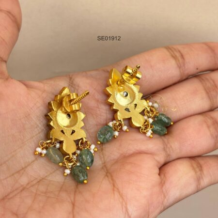Green Jadau Earrings