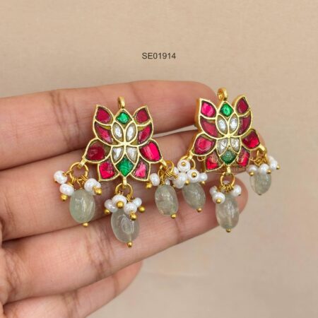 Jadau Lotus Stud Earrings