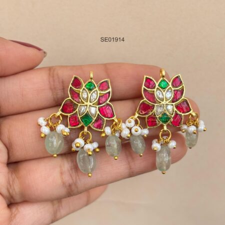Jadau Lotus Stud Earrings