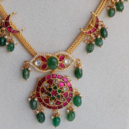 Jadau Moon Necklace Set