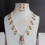 Jadau Necklace with Lotus Pendant