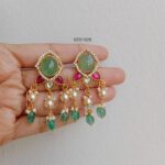 Green Stone Jadau Earrings