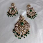 Victorian Elephant with Emerald Drop Pendant Set