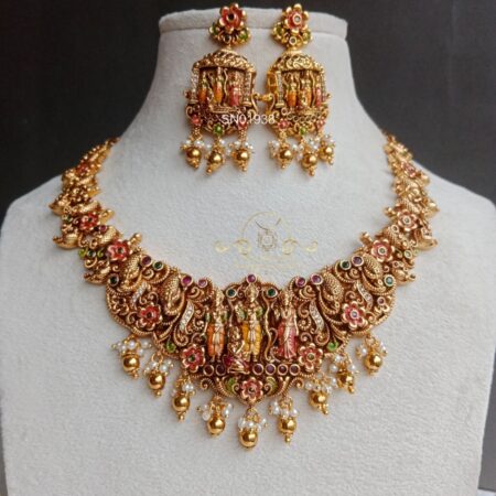 Ram Parivar Necklace Set - kalankari work