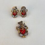 Ganesha Coral Pendant Set