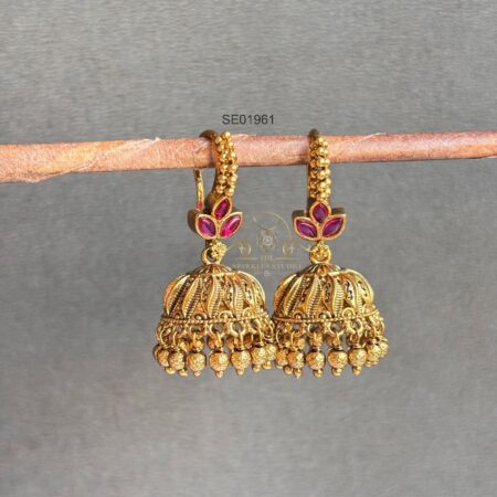 Gold Bead Hoop Jhumkis
