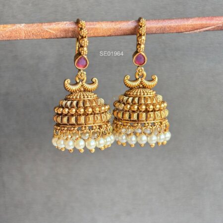 Hoop Jumkis with Pearl Drops