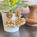 Goddess Lakshmi Cluster Pearl Jhumki