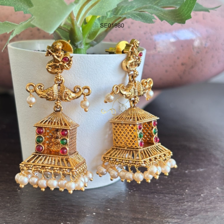 Square and Elephants Jhumka