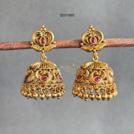 Traditional Antique Peacock Jhumkis