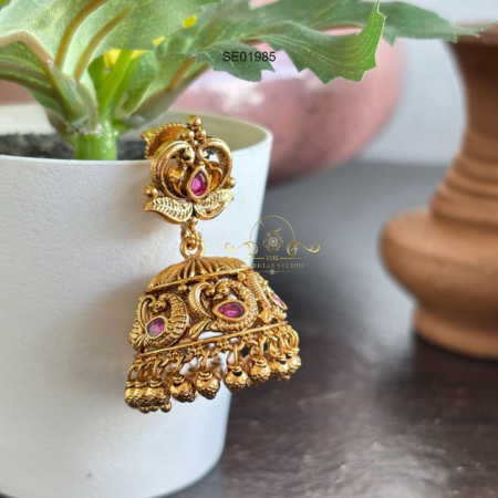 Traditional Antique Peacock Jhumkis