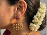 Cluster Gold Bead Jhumki