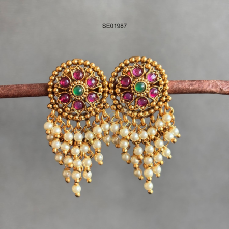 Antique Kemp Stud with Pearl Drops