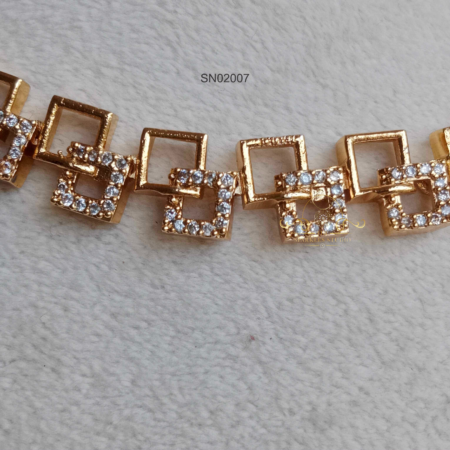 Square Gold and AD Necklace