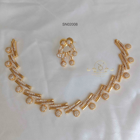 Line Gold and AD Necklace
