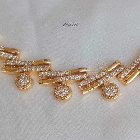 Line Gold and AD Necklace