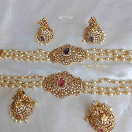 Three Line Pearl and AD Choker