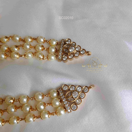Three Line Pearl and AD Choker
