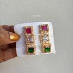 Square AD Stud with Colour Stone