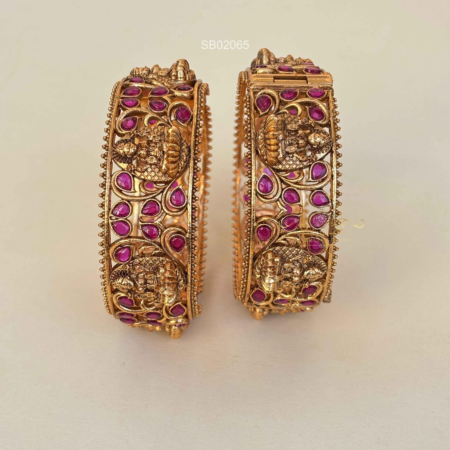 Lakshmi Ruby Antique Bangles