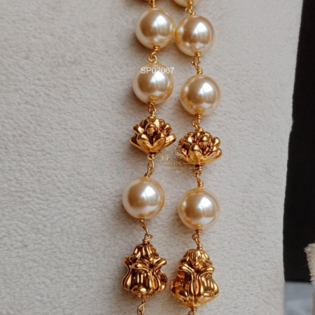 Two Line Swaroski Pearl Mala