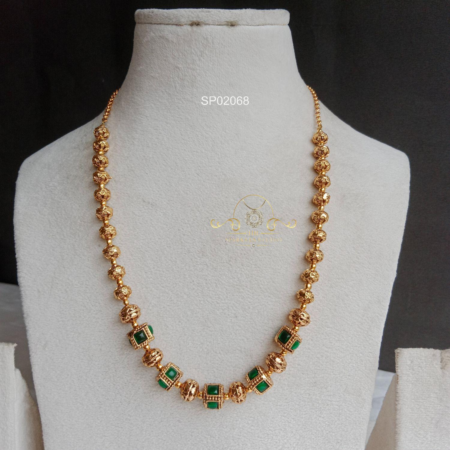 Antique Green and Gold Bead Mala