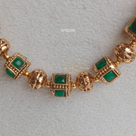 Antique Green and Gold Bead Mala