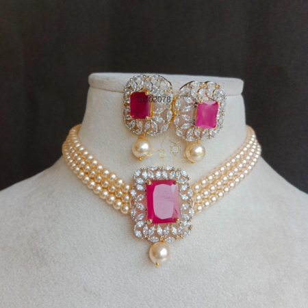 Swaroski Pearl Choker