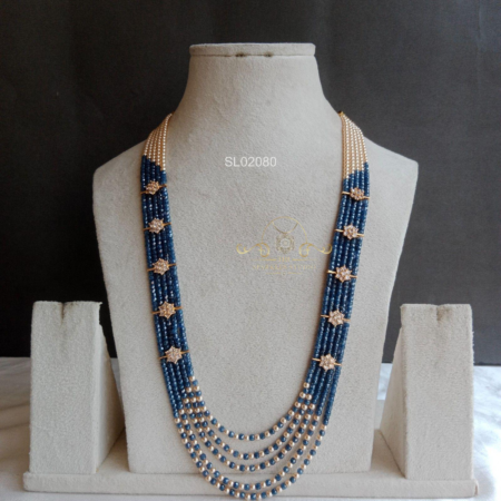 Dark Blue Beads with Pearls Haram