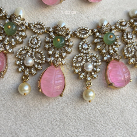 Bridal Pastel Colour AD Neckset
