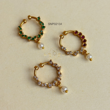Stone Septum Nose Pin Combo