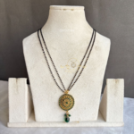 Green Stone Pendant Black Bead Chain 1 2144_1.webp