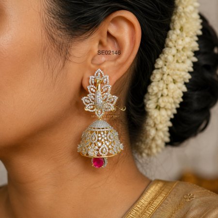 Bridal Peacock Jhumkis