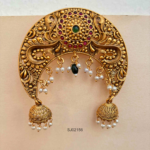 Jhumki with Green Bead Drop Hair Accessory