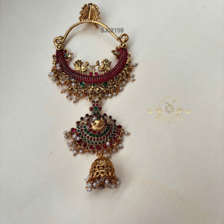 Kemp Stone Hair Accessory with Jhumki Drop