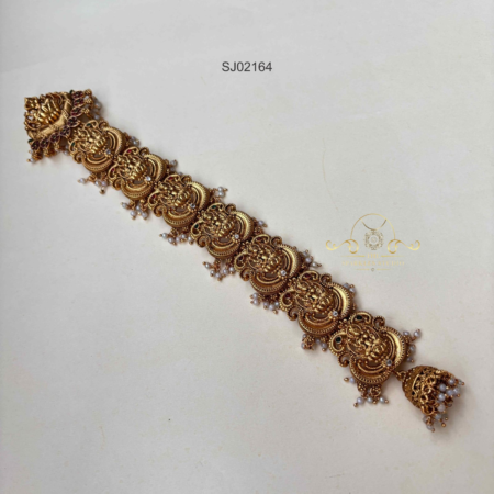 Goddess Lakshmi Long Hair Accessory with Pearl Drops