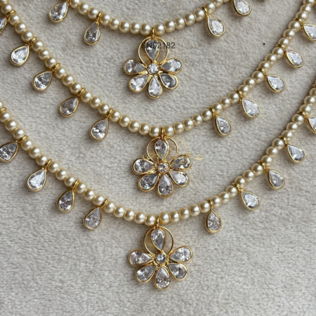 Three Line Pearl Necklace