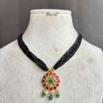 Pretty black Beads Jadau Necklace