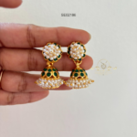 Pearl Green Stone Jhumki