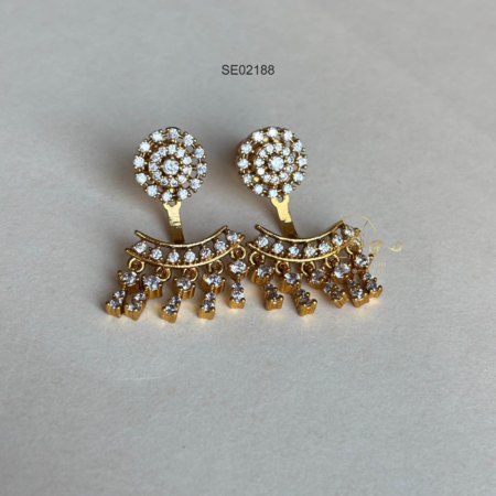 Home 63 Three Round AD Removable Drop Earrings