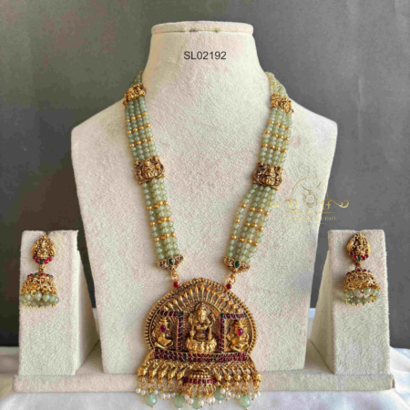 Goddess Lakshmi Green Bead Haram